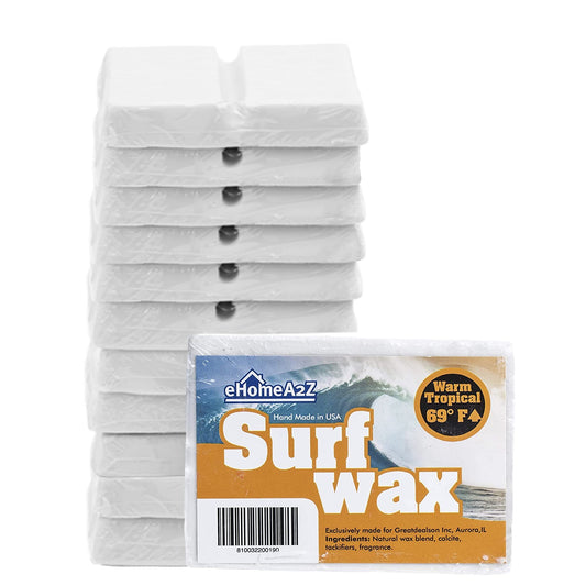 EHOMEA2Z Surf Wax Warm Tropical Hot High Performance All Natural Bump Mango Scent Surfwax Surfing Surfboard Skimboard Water Sticky (12)
