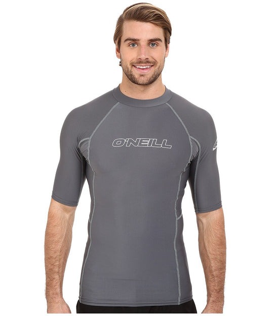 ONeill Wetsuits Mens Basic Skins UPF 50+ Short Sleeve Rash Guard Smoke Medium