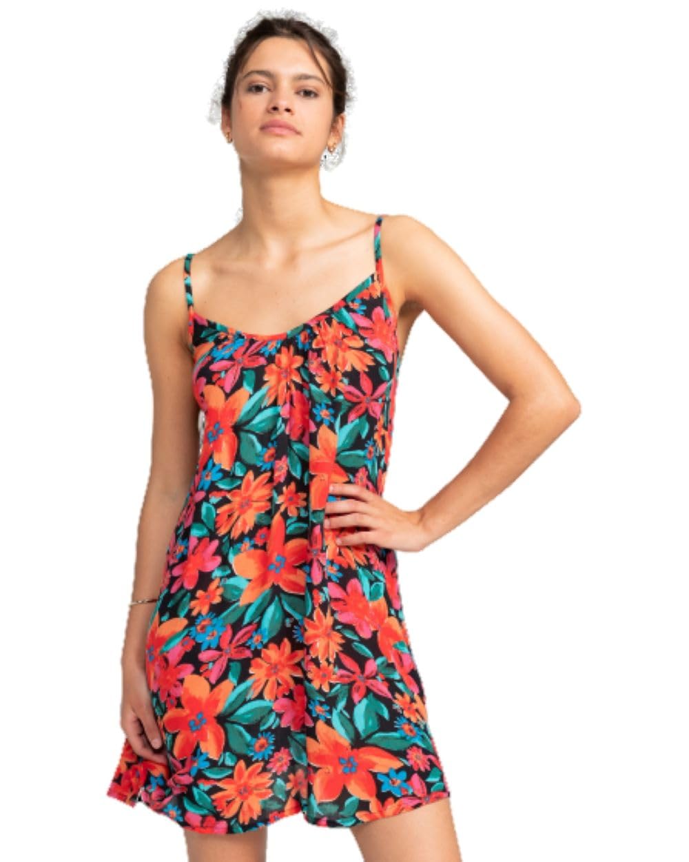 Roxy Womens Casual Summer Cover-Up Beach and Pool Dress-Lightweight Flowy Mini Sundress (XS-XXL) Anthracite Floral Fiesta Big 242 XX-Large