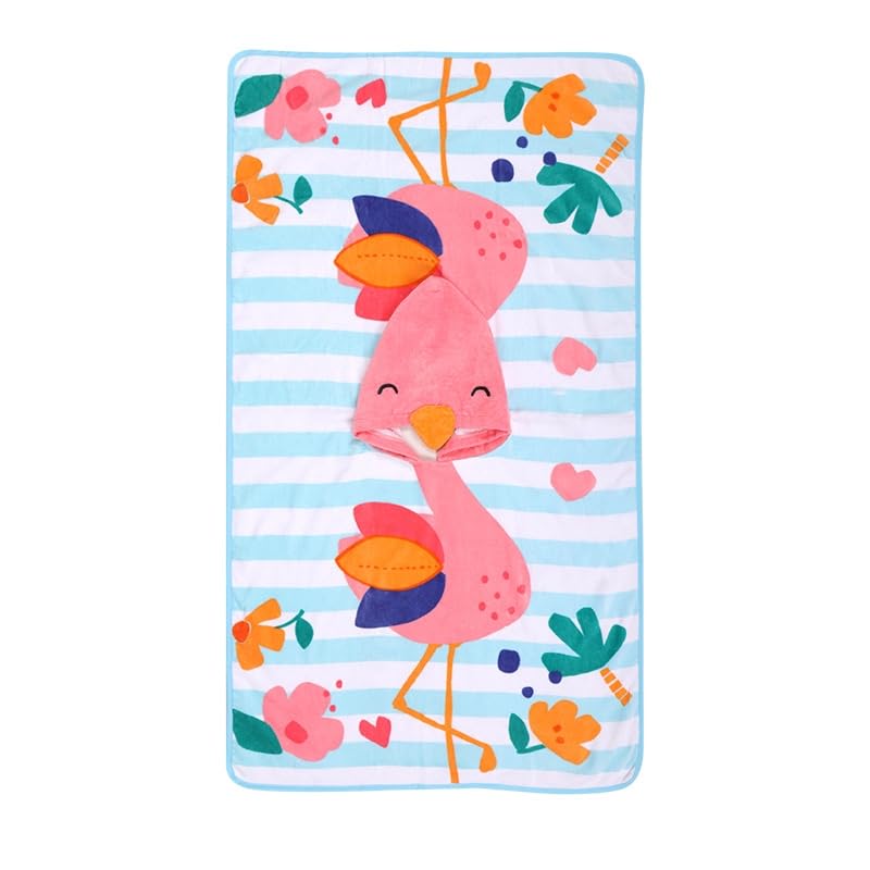illikkuyax Flamingo Hooded Baby Towels Kids Beach Towels Wrap Toddler Poncho for Age 0 to 6 Pool Swim Cover up 25.59 x 47.24 inch