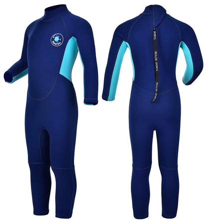 REALON Kids Wetsuit for Girls Boys Toddler and Youth 3mm Neoprene Child Full Wet Suits Warm in Cold Water Thermal Swimsuit Back Zip for Swimming Diving Jet Skiing Surfing