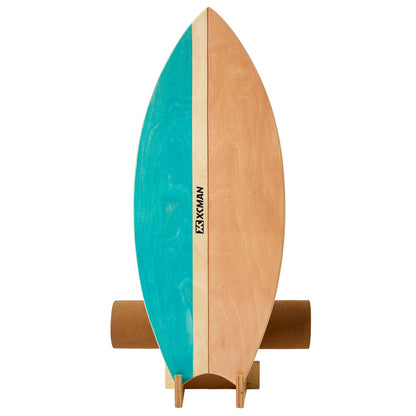 XCMAN Surf Balance Board Trainer with Roller Wooden Exercise Balancing Stability Trainer - Non Slip Surface for Adults |Balance Board SurfingSnowboardingSkateboardingHockeyYoga