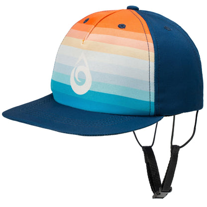 Eco-Conscious Baseball-Style Surf Hat with Chin Straps Stays on Head in and Out of Water (Large/X-Large Ocean Fader)