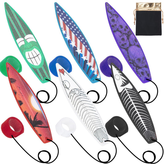 LA KEN DU Finger Surfboard for Car Ride 6PCS Mini Surfboard for Kids-Wind Surfboard Fingerboard for Car Window (6 Colors with Receive Bag)