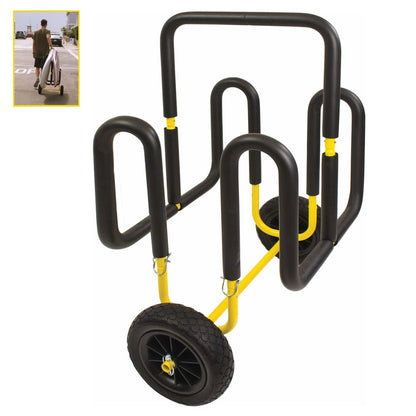 Suspenz Double SUP Transport Cart with Airless Wheels Carrier/Trolley for 2 Stand Up Paddle Boards & Surfboards Yellow (22-9934)