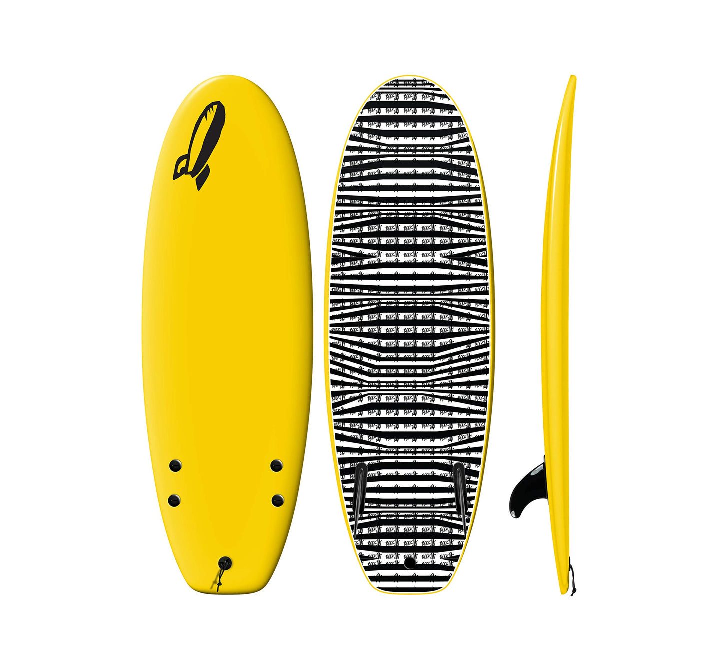 Rock-It 410" CHUB Soft Top Surfboard Kids Surfboard Mini Surfboard Innovative Design Easy to Paddle and Maneuverable Small Surfboard and Beginner Surfboard (Yellow)