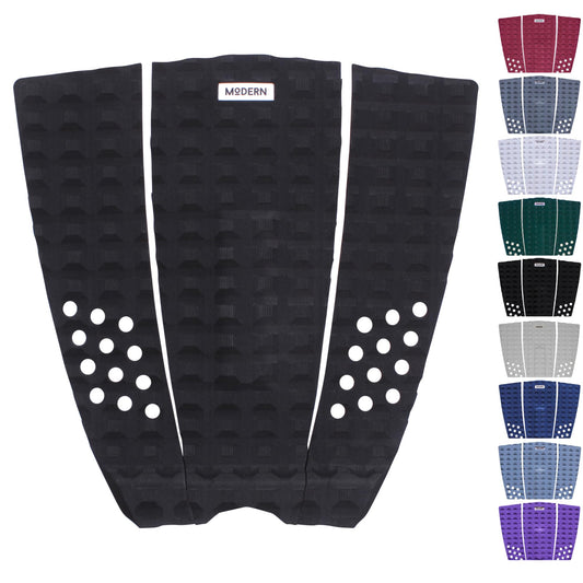 Modern Grips Surfboard Traction Pad 3-Piece (Black/Black)