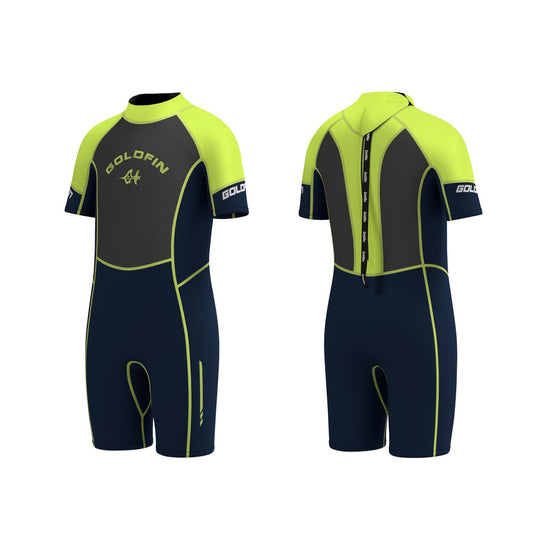 Goldfin Kids Wetsuit 3mm Shorty Wetsuits for Boys Girls Neoprene Wet Suits Keep Warm in Cold Water Surfing Swimming Snorkeling Diving