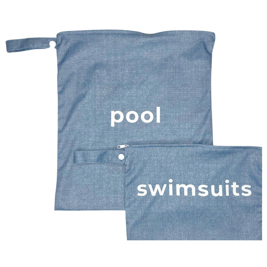 Whole Works 2-Pack Premium Wet Bags for Pool Gear and Wet Swimsuits – Waterproof & Watertight Leak-Proof Odor-Proof Machine Washable - Dry Bags for Wet Towels and Swimwear Beach Gear