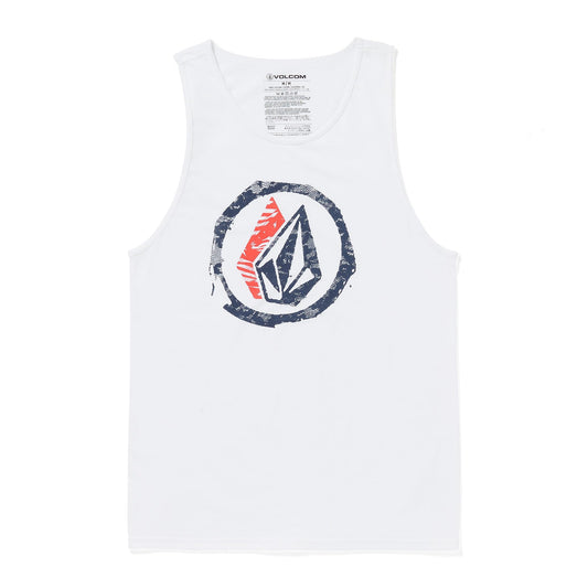 Volcom Mens Sleeveless Graphic Tank Top White