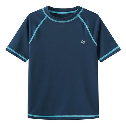HODOSPORTS Boys UPF 50+ Rash Guard Swim Shirts Short Sleeve Quick Dry UV Protection Sun Shirt