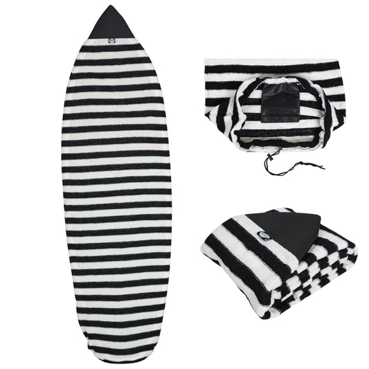 WONITAGO Surfboard Sock Cover - Knit Protective Board Bag (Shortboard Longboard and Hybrid) Size 66 Blackwhite