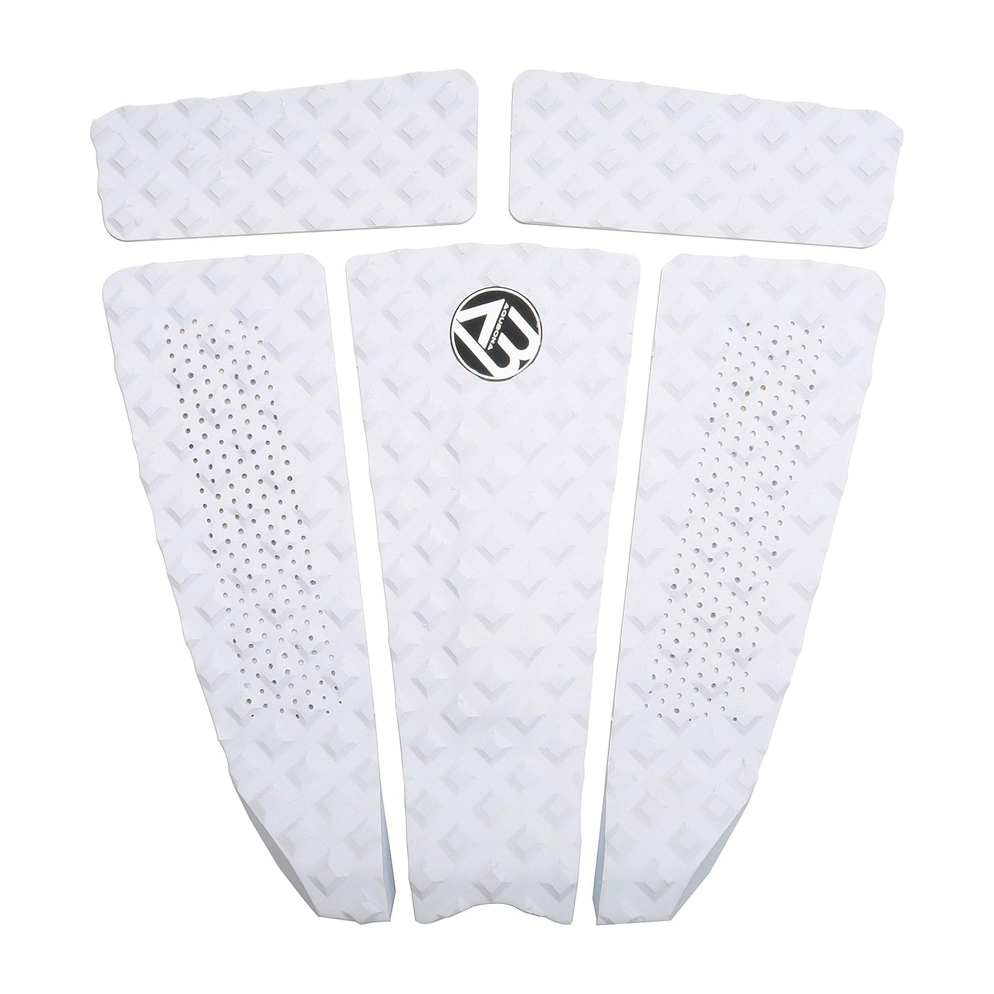 AQUBONA 5 Piece EVA Surfboard Deck Traction Pads for Stomp Skimboards Surf Boards Funboard Fish Board/White Blue Black