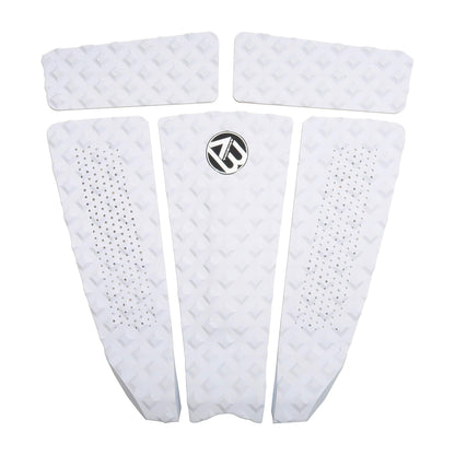 AQUBONA 5 Piece EVA Surfboard Deck Traction Pads for Stomp Skimboards Surf Boards Funboard Fish Board/White Blue Black