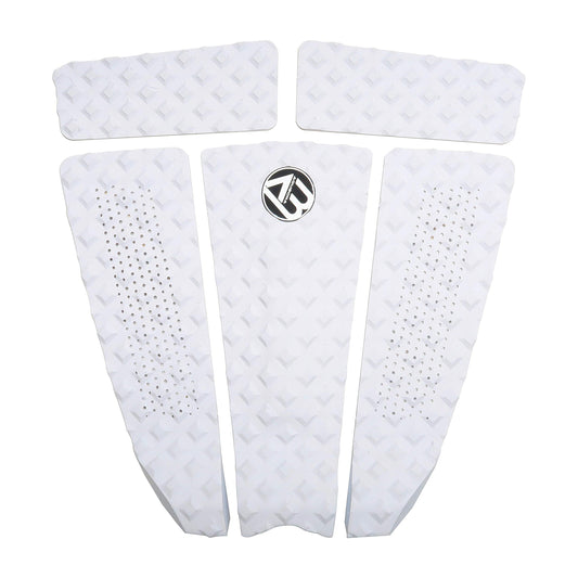 AQUBONA 5 Piece EVA Surfboard Deck Traction Pads for Stomp Skimboards Surf Boards Funboard Fish Board/White Blue Black